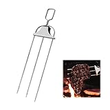 TOYMIS 1 Stück 3-Zinken Spieß, 35,6cm BBQ Spieße zum Grillen Kabob Spießgrill mit...