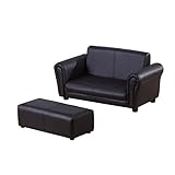 HOMCOM Kindersessel mit Fußhocker, Kindercouch mit Hocker, Kindersofa, Sofa...