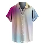 NHNKB Herren Freizeithemden Kurzarm Button-Down Strandhemden Tropische Sommerhemden...