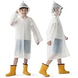 Opret 2 Stück Regenponcho Kinder, Wiederverwendbar Wasserdicht Regencape Kinder...