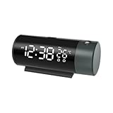 Wyerewel Projektionswecker Digitaluhr USB Wiederaufladbare Elektronische Uhr mit 180°...