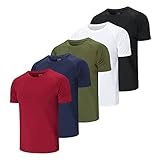 ZENGVEE 5er Pack Sport Tshirts Herren Funktionsshirt Sportshirt Herren Kurzarm...