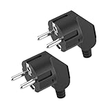 2 Stücke Schuko Stecker,Schutzkontakt-Stecker mit Knickschutztülle,Euro Stecker 250V...