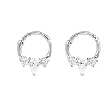 Epinki Schmuck 2stk Nase Piercing Stecker, Silber Piercing Ring 1.2mm Stabstärke Hoop aus...