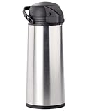Rosenstein & Söhne Pumpkanne: Edelstahl-Pump-Vakuum-Isolierkanne, 1,9 Liter (Kaffekanne)