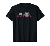 Funny Dart Player Pulse Target Bullseye EKG Darts Herzschlag T-Shirt