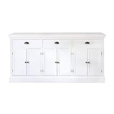 Grafelstein Sideboard Hamptons weiß Lamellen L163,5cm Anrichte Strandhaus Möbel Long...