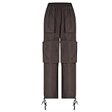 Wasserfeste Hose Damen Street Loose Large Pocket Zippered Woven Pants mit elastischer...