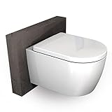 BERNSTEIN Design Wand WC spülrandlos Hänge WC Set Toilette abnehmbaren Deckel...