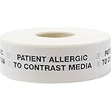 Patient Allergic to Contrast Media Healthcare Diagnosetiketten, 1 x 7,2 cm, insgesamt 500...