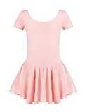 Untlet Ballettkleid Mädchen Kinder Kurarm Ballettanzug Ballett Trikot Kurzarm Body mit...