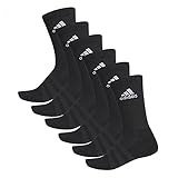 adidas 6 Paar Cushion Crew Socken, Schwarz, M