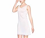 BELWAD Damen-Nachthemd aus 100% Seide, ärmelloses Spitzenbesatz-Babydoll-Sommerkleid,...