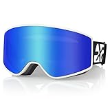 EXP VISION Skibrille Anti Fog Eltern-Kind Schneebrille Set, 100% UV Schutz OTG...