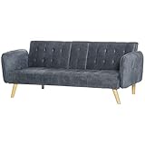 HOMCOM 2-1 Design Schlafsofa Klappsofa 3-Sitzer Stoffsofa Chaiselongue Bettsofa...