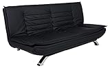 AC Design Furniture Jasper Bettcouch Schwarzes Kunstleder, Schlafsofa mit 3...