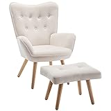 HollyHOME Sessel mit Hocker Sessel Wohnzimmer Relaxsessel, Polsterstuhl...