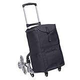 Aluminium Treppensteiger Sackkarre klappbar, 40kg-Tragkraft Druckguss-Treppenwagen mit10...