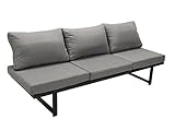 DEGAMO Liegesofa Bogota 210cm, Aluminium matt-grau, Polster hellgrau, verstellbare...