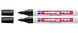 edding Lackmarker 750 Industrie, 2-4 mm (2er Pack, Schwarz)