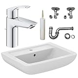 Waschbecken - Waschtisch - 60cm Ideal Standard mit Lotus Beschichtung - Grohe Armatur...