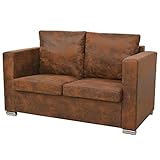 QJBSAVVA Bigsofa Mini Couch Ottomane Sofa Lounge Sofa - Sofagarnitur 2-TLG. Künstliches...