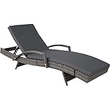 TecTake 800691 Aluminium Polyrattan Sonnenliege, wetterbeständig, leicht und...