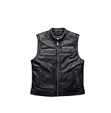 HARLEY-DAVIDSON Herren Lederweste Passing Link Bar & Shield Biker Lederkutte Motorrad...