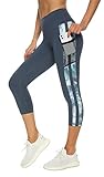 Flatik Sport Leggins für Damen Sporthose High Waist mit Tasche Fitnesshose...