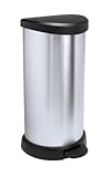 Curver 02150 'Metallic's' Abfallbehälter 40 Liter, metallic-silber