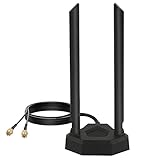 Nelawya Dualband-WLAN-Antenne 8 dBi 2,4 GHz 5 GHz 5,8 GHz RP-SMA-Adapter mit Magnetfuß...