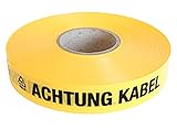 Trassenwarnband Achtung Kabel 75m Trassenband Warnband Trassierband Erdkabel 40mm breit...