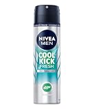 NIVEA MEN Cool Kick Fresh Deo Spray (150 ml), Deodorant schützt 48h gegen Schweiß und...