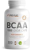 BCAA 1000 Giga Caps - hochdosiert mit 8000mg BCAA - 300x BCAA-Kapseln mit je...