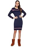 Wayleb Winterkleid Damen Weihnachtskleid Strickkleid Elegante Langarm Basic...