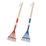 Qianly 2Pcs Blatt Rake Yard Rake Zubehör Garten Rake für Rasenflächen Hof Blume Betten