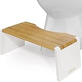 Squatty Potty Stockholm Falten Bambus Toilette Hocker, 7-Zoll Collapsible, Braun und Weiß