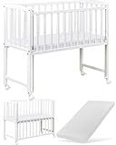 Dedstore-Baby Babybett mit Matratze 90x40 cm Höhenverstellbar - Babybett...