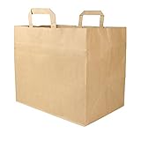 GREENBOX Papiertragetaschen mit Flachhenkel 80gsm 32x22x27cm I feste Papier...