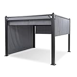 Blumfeldt Pavillon 3x3m, Rostfreier Metall-Pavillon mit Einziehbarem Dach & Seitenwänden,...