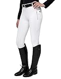 FitsT4 Damen Reitleggings Silikon Vollbesatz Reithose mit Handytasche und...