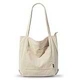 KALIDI Cord Tasche Damen Umhängetasche mit Reißverschluss Wasserdicht Tote Bag...