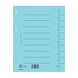 DONAU 8610001-10 100er Pack Trennblätter, Farbe: Blau/ Karton-Register überbreit Aus...