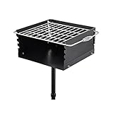 Holzkohle-Grills Einpfosten-Carbon-Fleischgrill mit Grillrost 360º verstellbarer Drehofen...