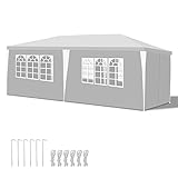 Joparri pavillon 3x6m Wasserdicht Gartenpavillon mit 6 Seitenteilen und Fenstern...