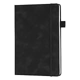 welsberg Notizbuch A5 Liniert Hardcover Journal Buch Tagebuch aus Veganem Leder mit 192...