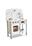 anTes interieur Holz Kinderküche Spielküche grau FSC Holz / Backofen Herd Mikrowelle...