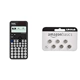 Casio FX-810DE CW ClassWiz technisch-wissenschaftlicher Rechner & Amazon Basics – LR44...