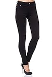 Elara Damen Stretch Hose Jeggings Skinny Fit Chunkyrayan H01 Black 44 (2XL)