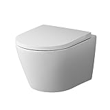 Spülrandloses Wand-WC mit Softclose Toilettensitz - WC-Sitz aus Duroplast mit...